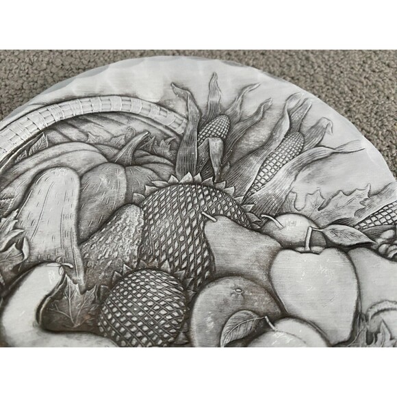 The Forge Hand Hammered Silver Fruit Design Small Decorative Plate - Picture 6 of 7